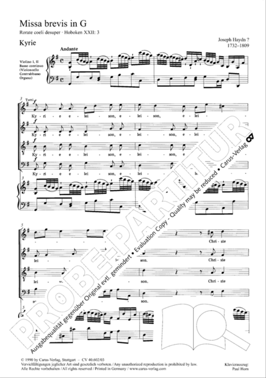 Missa brevis 4-Part scores gallery preview page 3