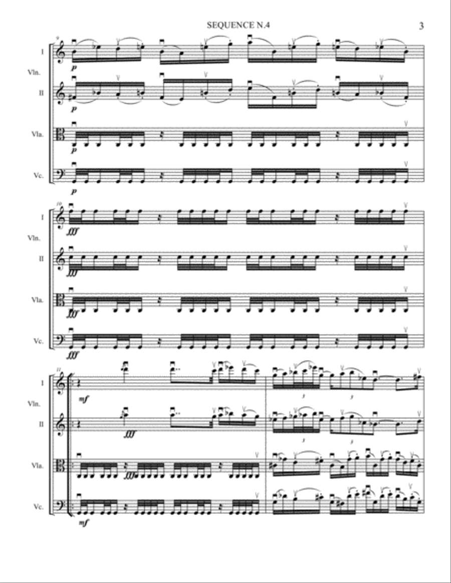 SEQUENCE N.4 SEQUENCE N.4 String Quartet scores gallery preview page 3