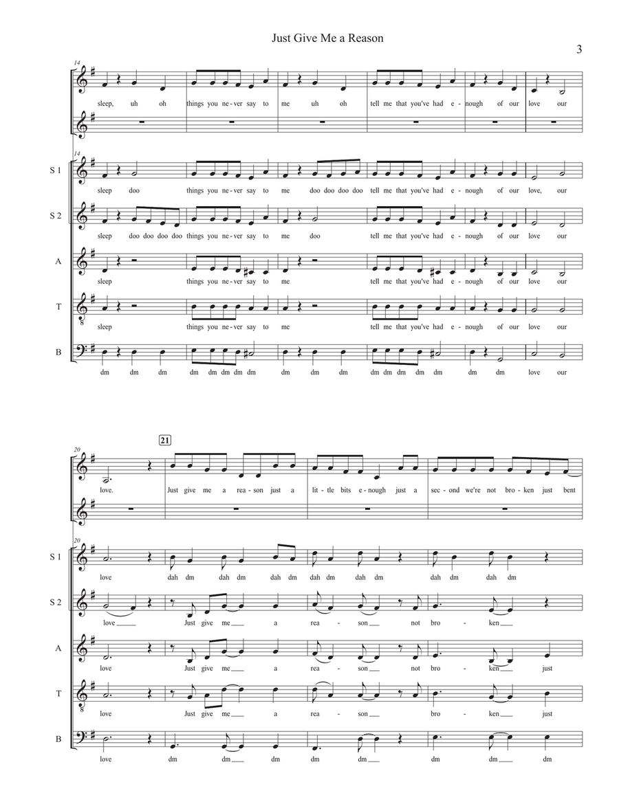 Just Give Me A Reason Just Give Me A Reason Divisi scores gallery preview page 3