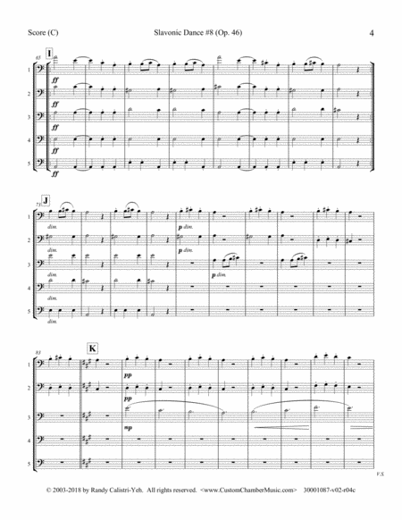 Dvorak Slavonic Dance #8 (French horn quintet or trombone quintet) image number null