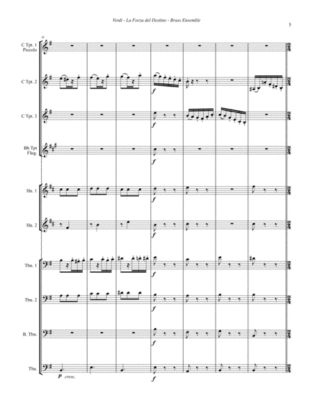 La Forza del Destino Overture for 10-part Brass Ensemble
