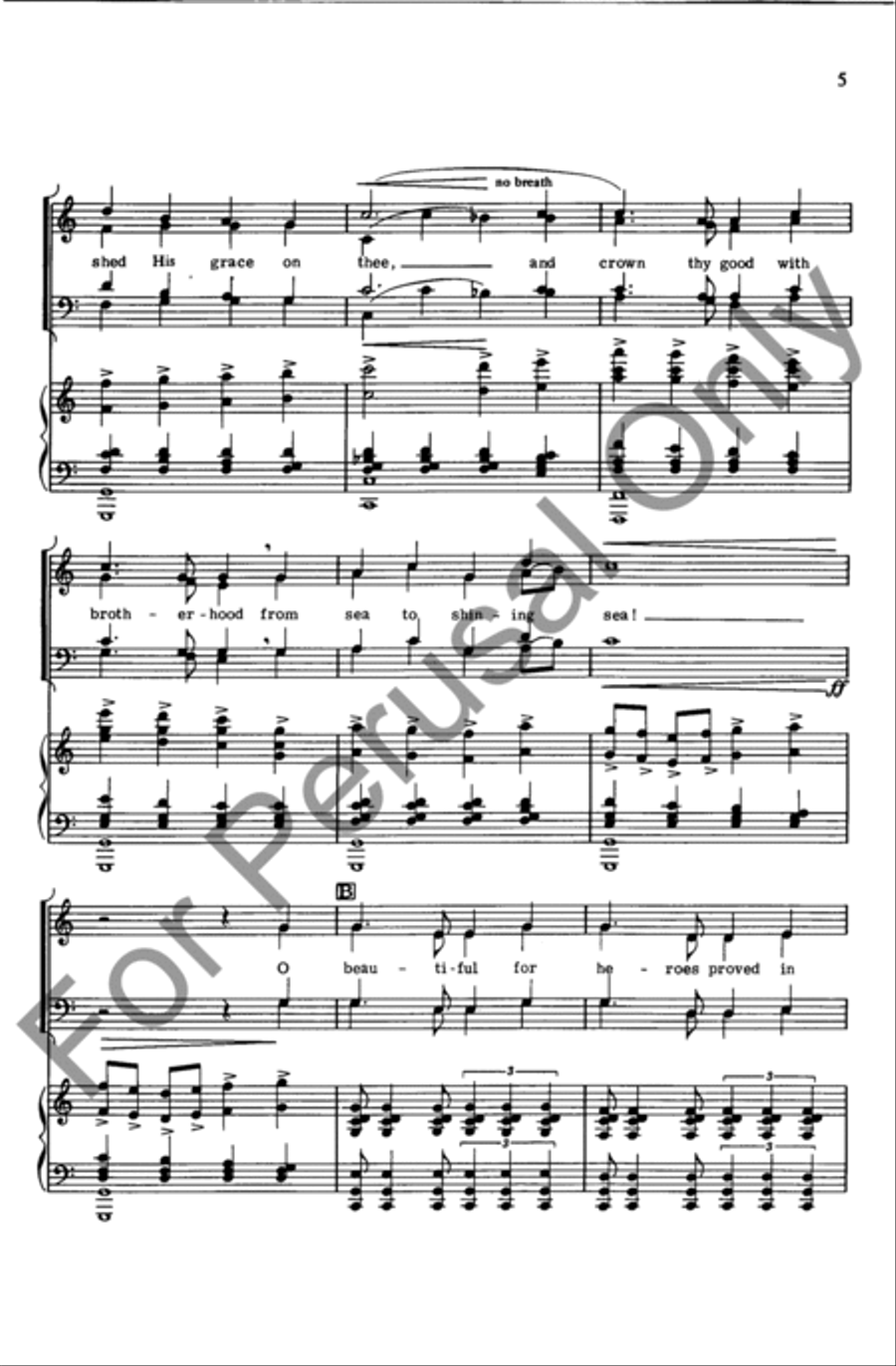 America The Beautiful (Choral Score) 4-Part scores gallery preview page 4