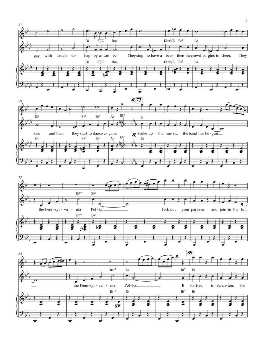 Pennsylvania Polka Piano Solo scores gallery preview page 3