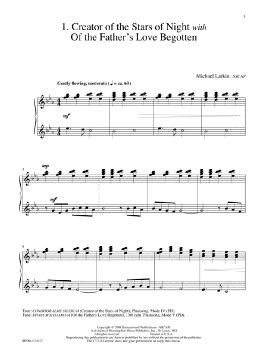 Hymn Meditations for the Church Year Piano Solo scores gallery preview page 3