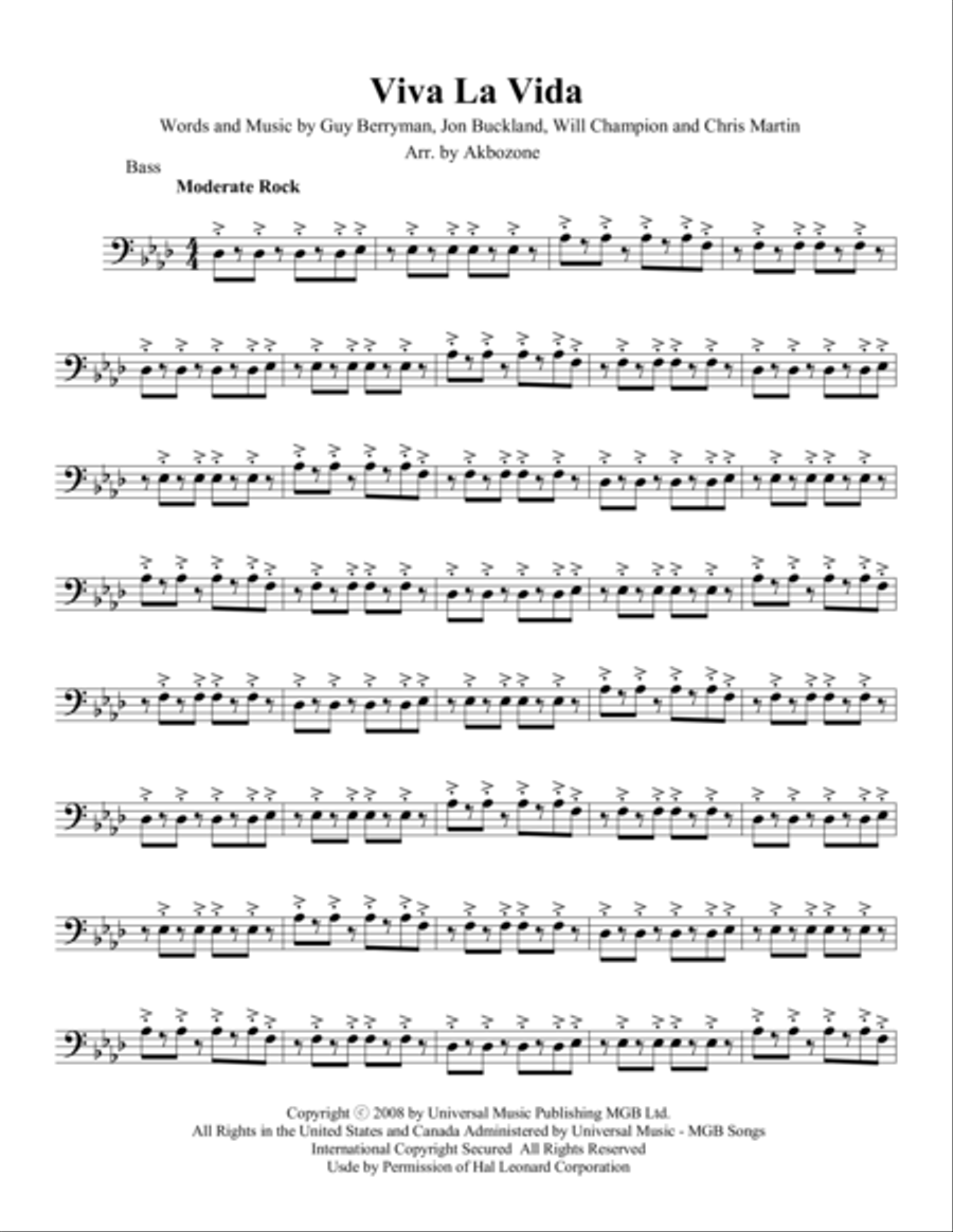 Viva La Vida Small Ensemble scores gallery preview page 1