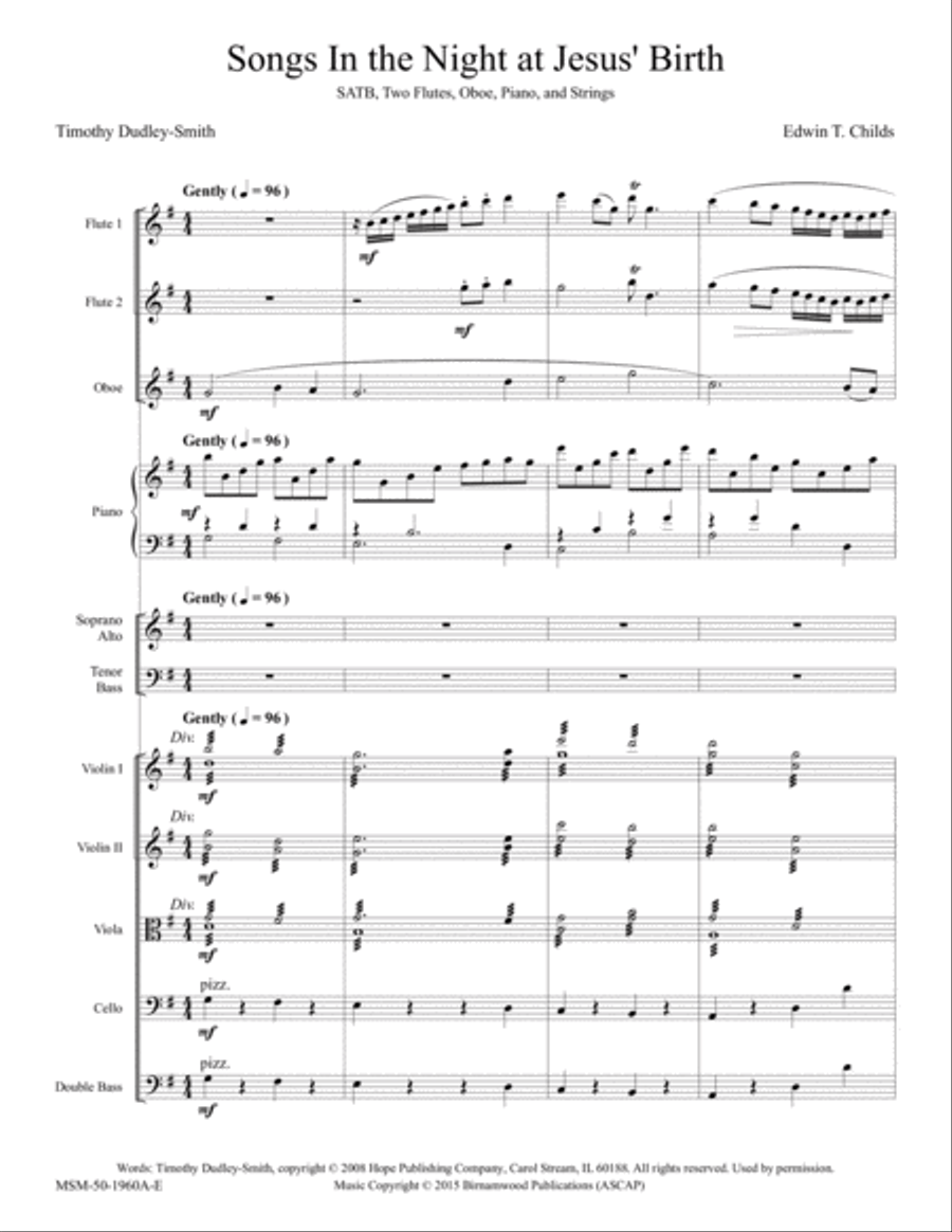 Songs in the Night at Jesus' Birth (Downloadable Orchestral Score) Choir scores gallery preview page 2