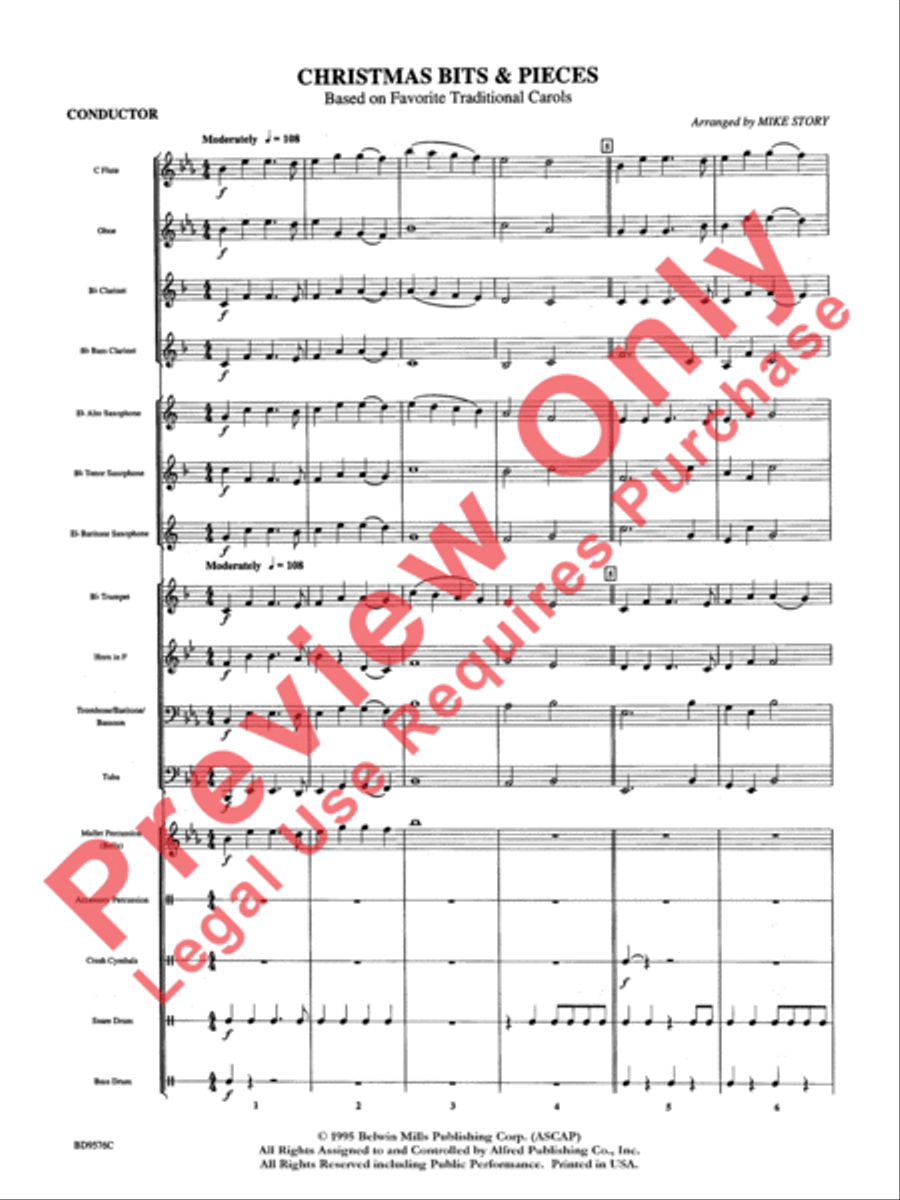 Christmas Bits & Pieces (based on Favorite Traditional Carols) Concert Band scores gallery preview page 3