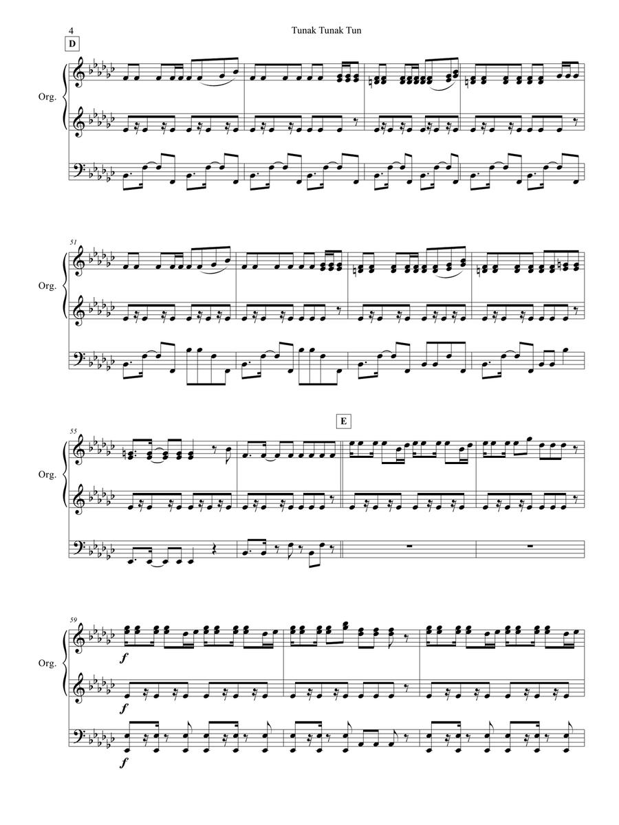 Tunak Tunak Tun Organ Solo scores gallery preview page 5