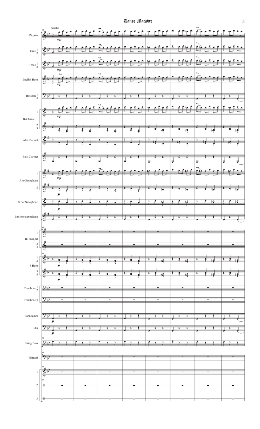 Danse Macabre (Wind Orchestra/Concert Band) Concert Band scores gallery preview page 5