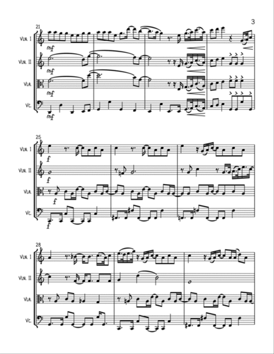 Love On Top String Quartet scores gallery preview page 3