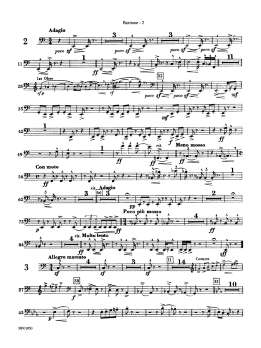 Trittico: Baritone B.C. Trittico: Baritone B.C. Concert Band scores gallery preview page 2