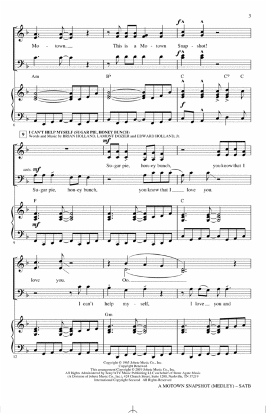 A Motown Snapshot (Medley) 4-Part scores gallery preview page 2