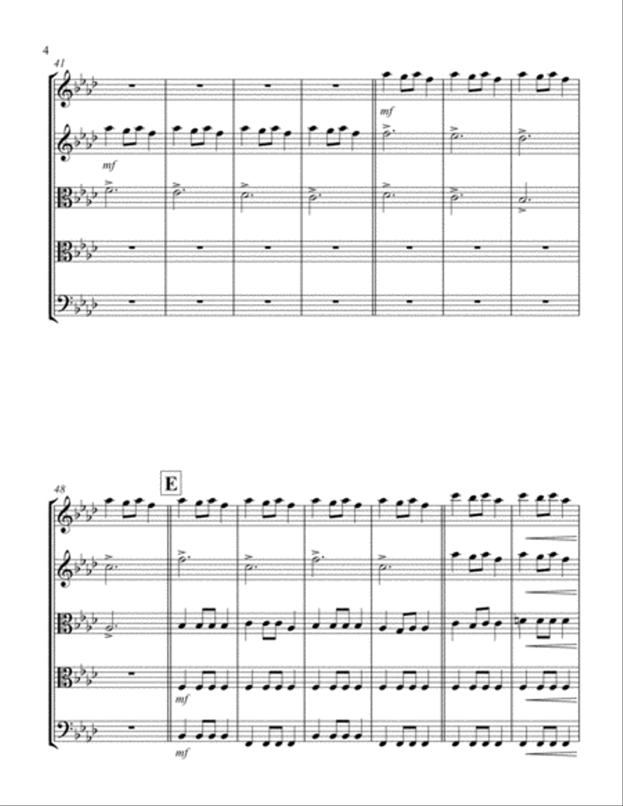Carol of the Bells (F min) (String Quintet - 2 Violin, 2 Viola, 1 Cello) String Quintet scores gallery preview page 4