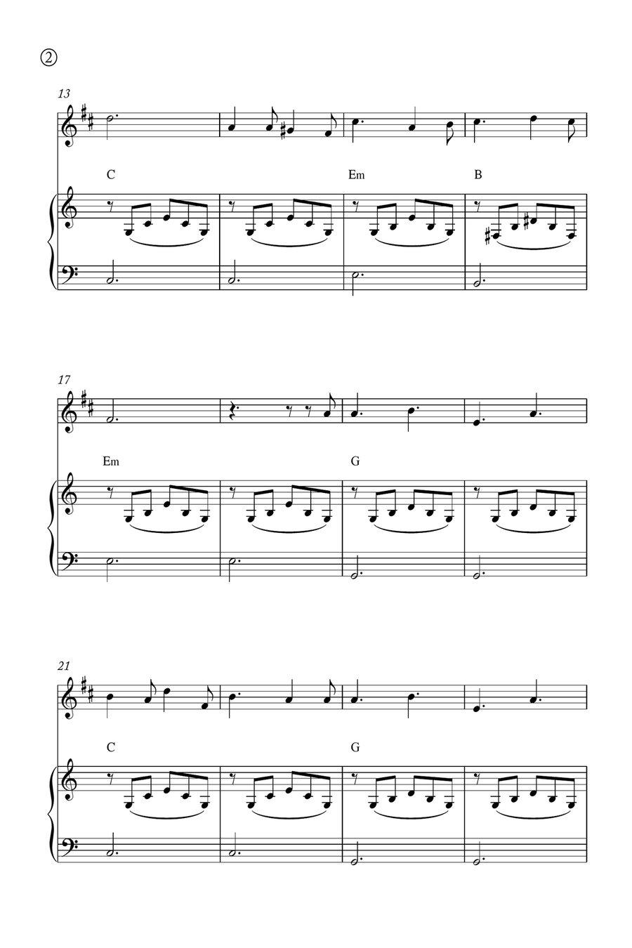 Oh Holy night B-Flat Trumpet scores gallery preview page 2