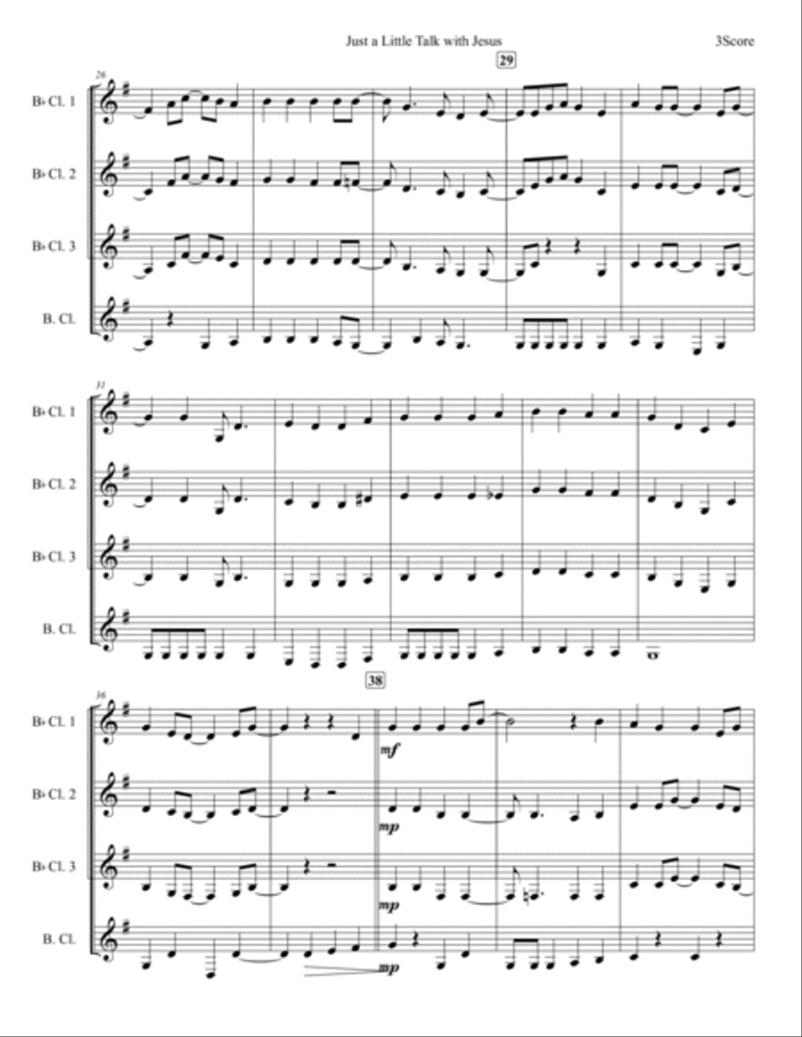 Just A Little Talk With Jesus Woodwind Quartet scores gallery preview page 4