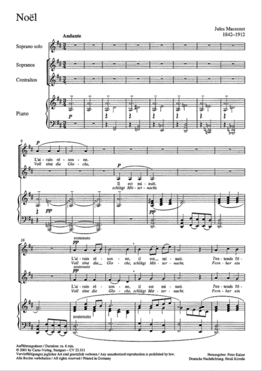 Noel (Weihnachtslied; Steigt auf zu Gott) SA scores gallery preview page 1