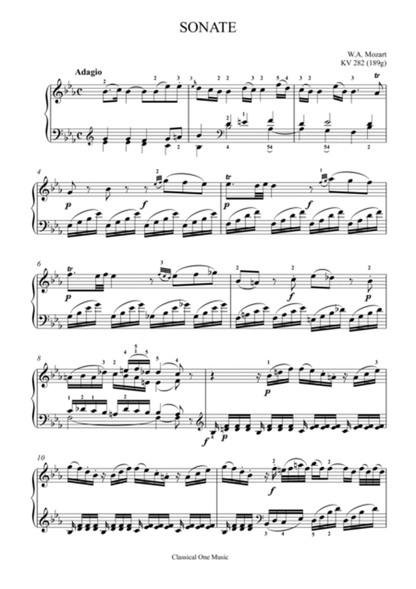 Mozart-Piano Sonata No.4 in E-flat major, K.282 image number null