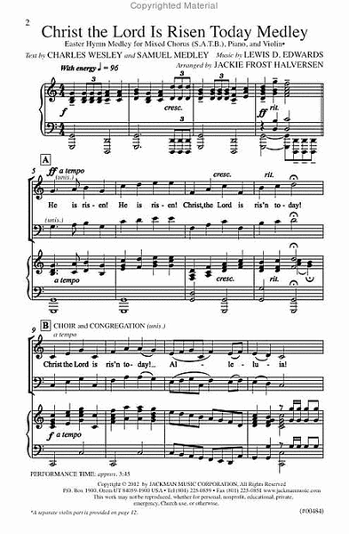 Christ the Lord Is Risen Today Medley - SATB image number null