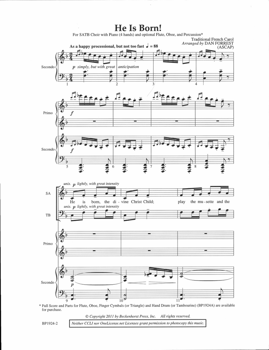 He Is Born! 4-Part scores gallery preview page 2