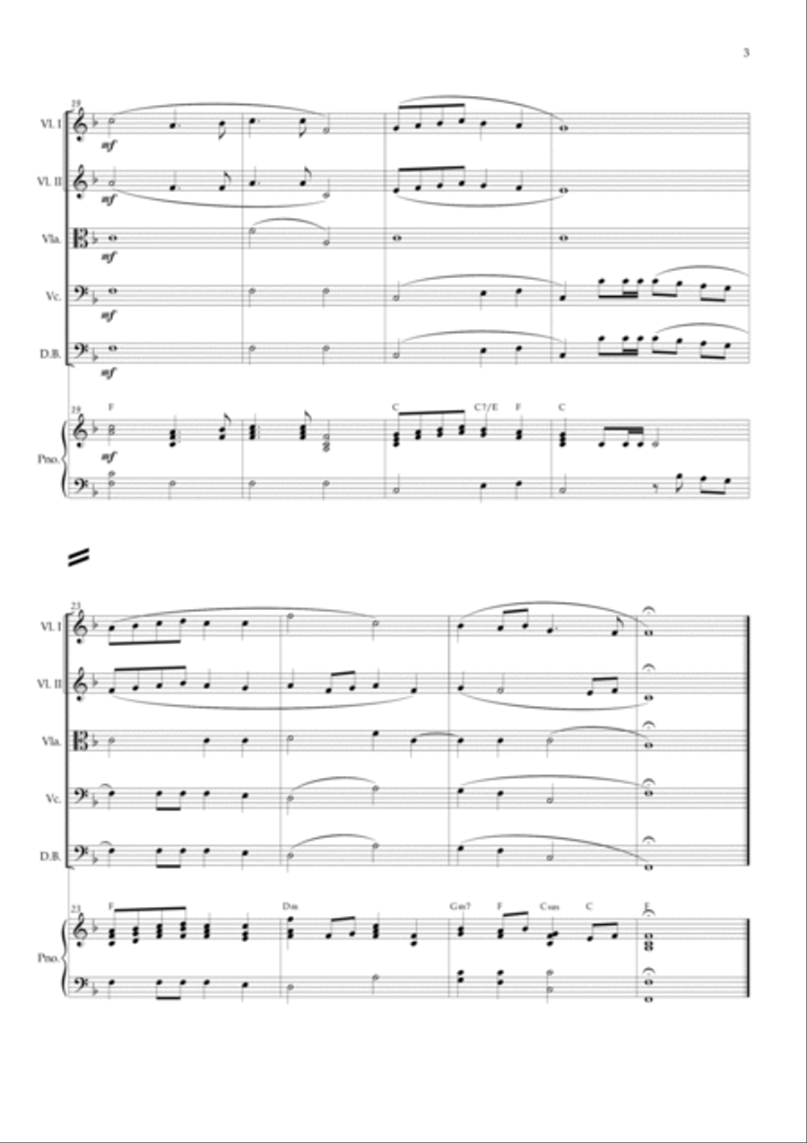 Cantate Domino - Handel (Strings Quintet) Piano and chords String Quintet scores gallery preview page 3