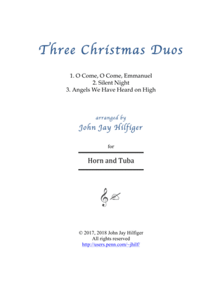 Book cover for Three Christmas Duos for Horn and Tuba