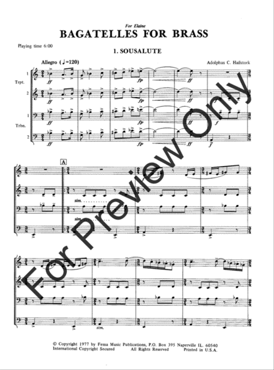 Bagatelles For Brass Bagatelles For Brass Trombone scores gallery preview page 3