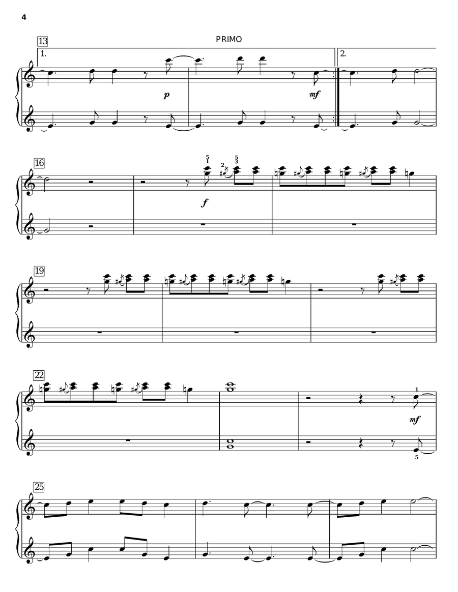 Linus And Lucy Piano Duet scores gallery preview page 4
