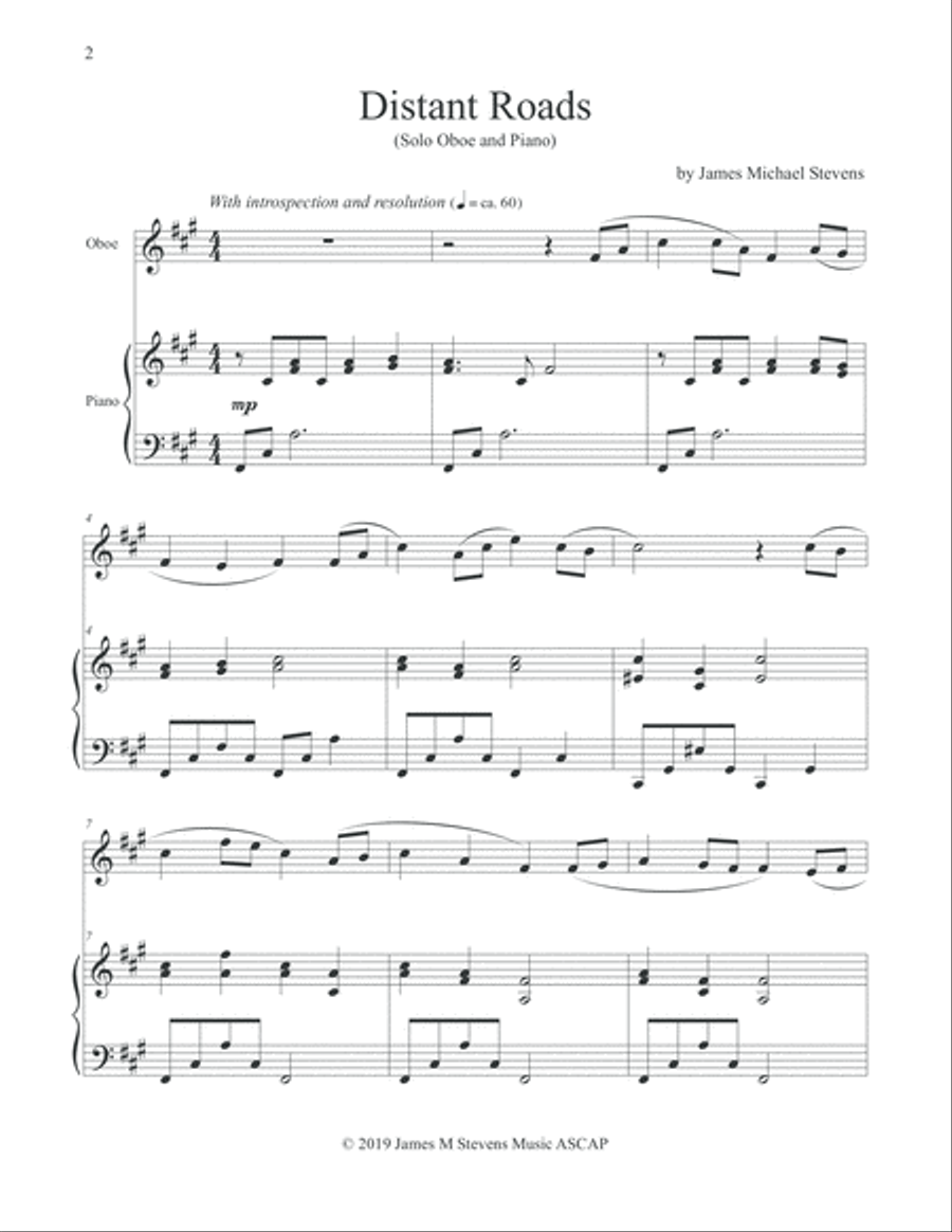 Distant Roads - Oboe & Piano Piano scores gallery preview page 2