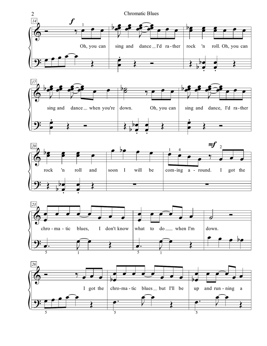 Chromatic Blues (solo piano) Piano Method scores gallery preview page 2