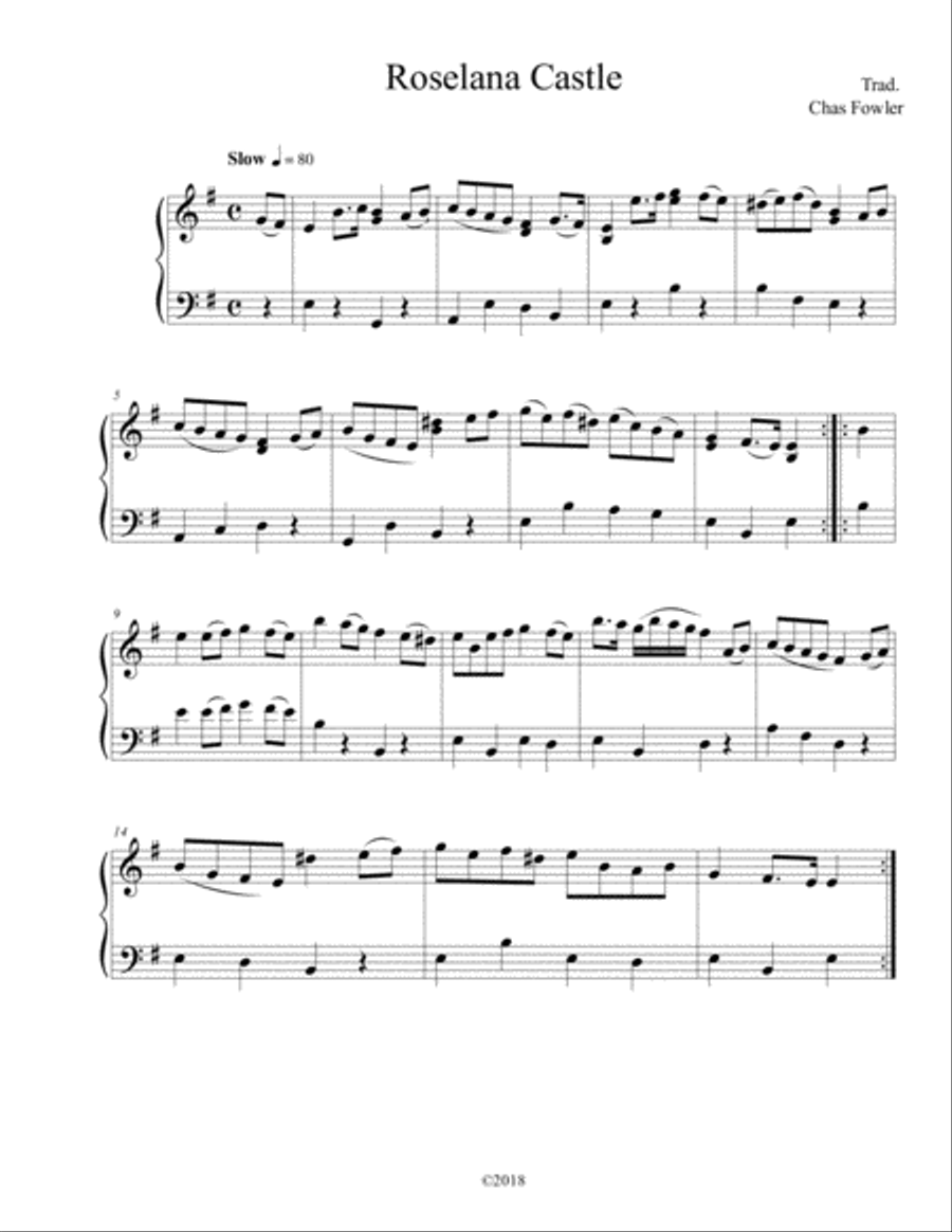 Roselana Castle Easy Piano scores gallery preview page 1