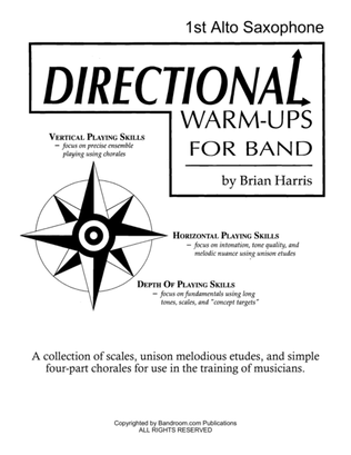 Directional Warm-Ups for Band (concert band method book - Part Book Set D: A. Sax 1, A. Sax 2, Tenor