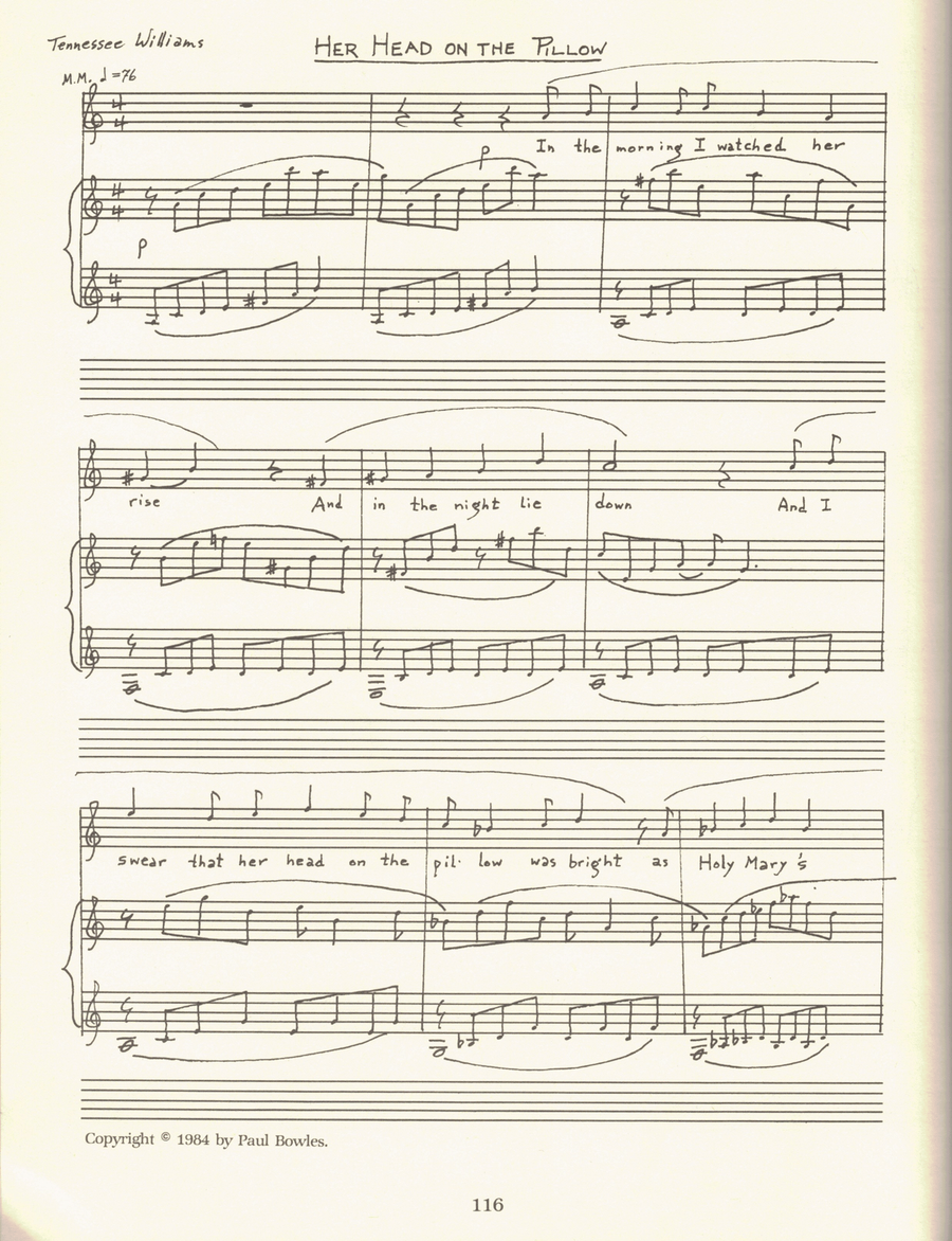 Her Head On The Pillow Piano, Vocal scores gallery preview page 1