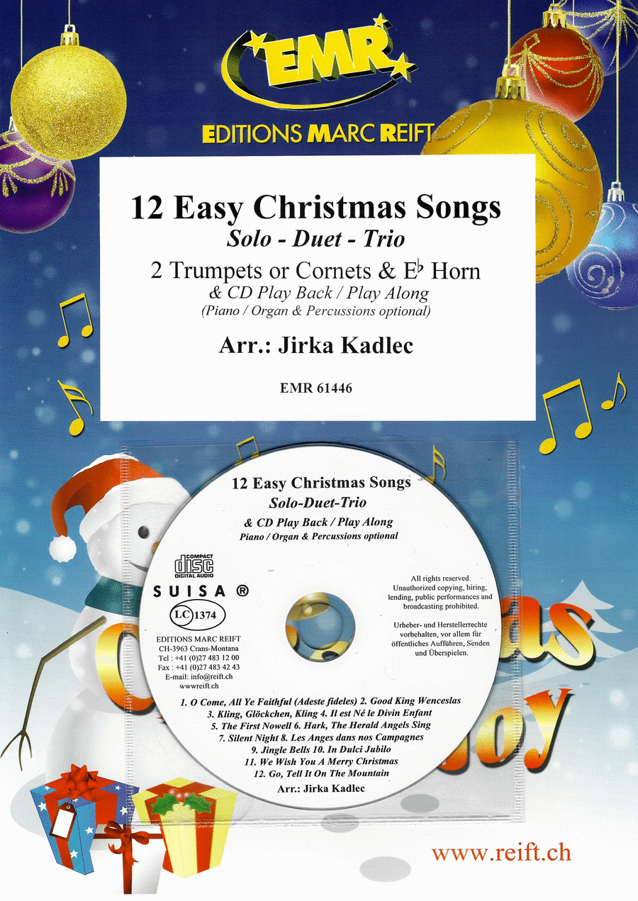 12 Easy Christmas Songs Brass Duet scores gallery preview page 1