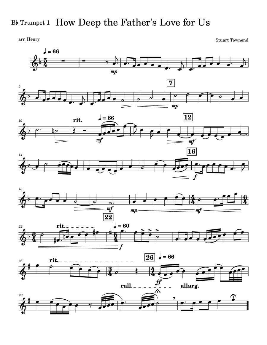 How Deep The Father's Love For Us Brass Quintet scores gallery preview page 4