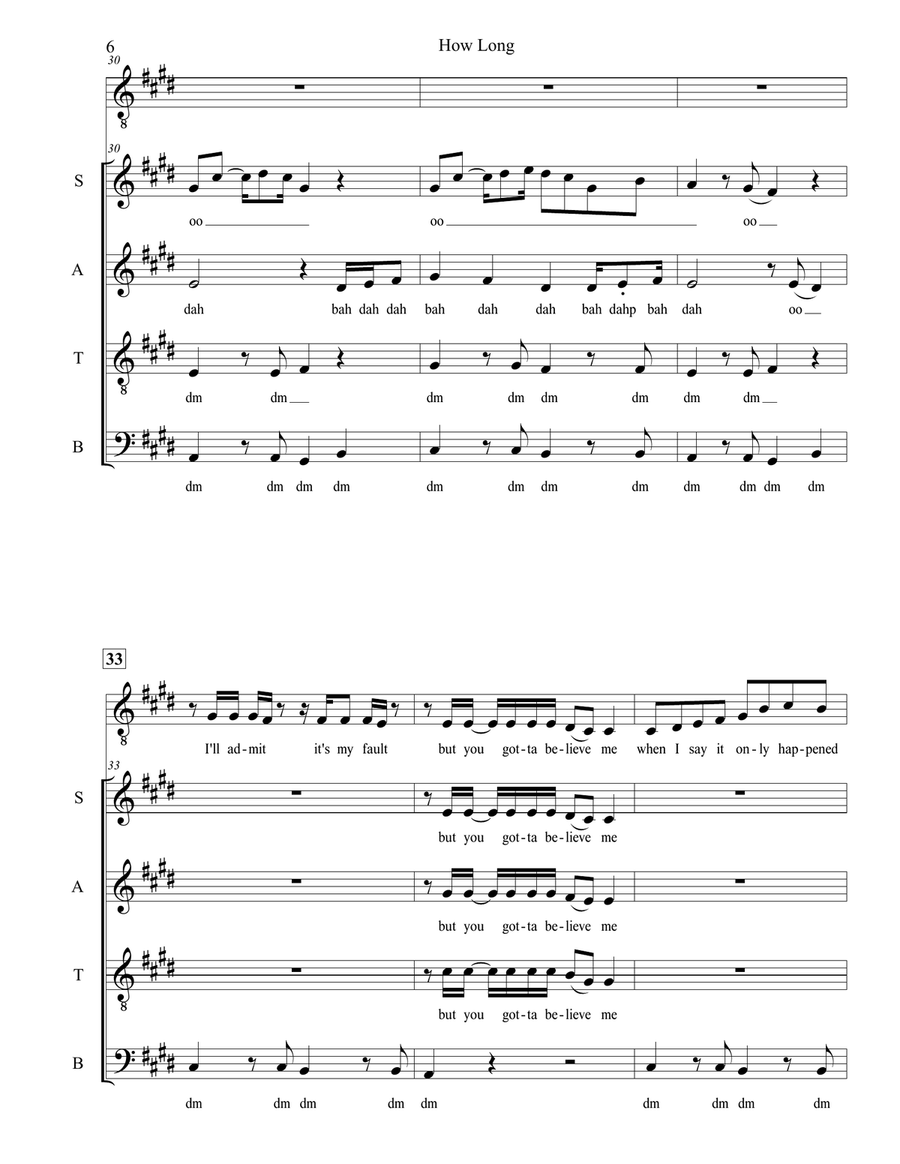 How Long 4-Part scores gallery preview page 6