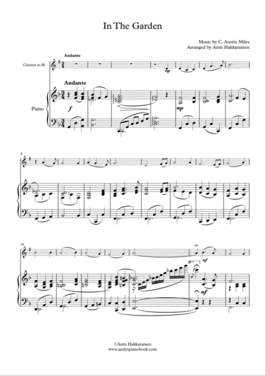 In The Garden - Clarinet & Piano Clarinet Solo scores gallery preview page 2