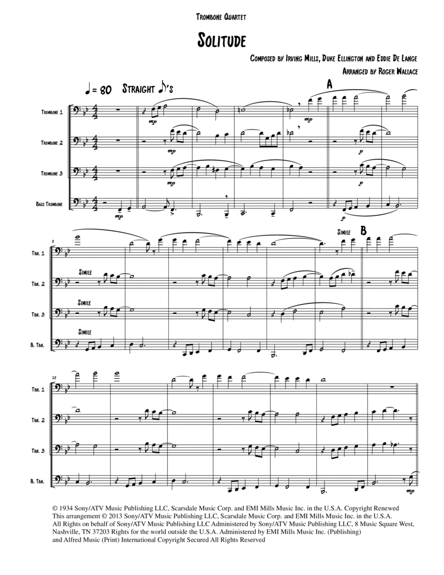 Solitude Brass Quartet scores gallery preview page 1