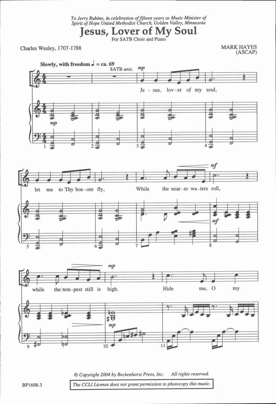 Jesus, Lover of My Soul 4-Part scores gallery preview page 2