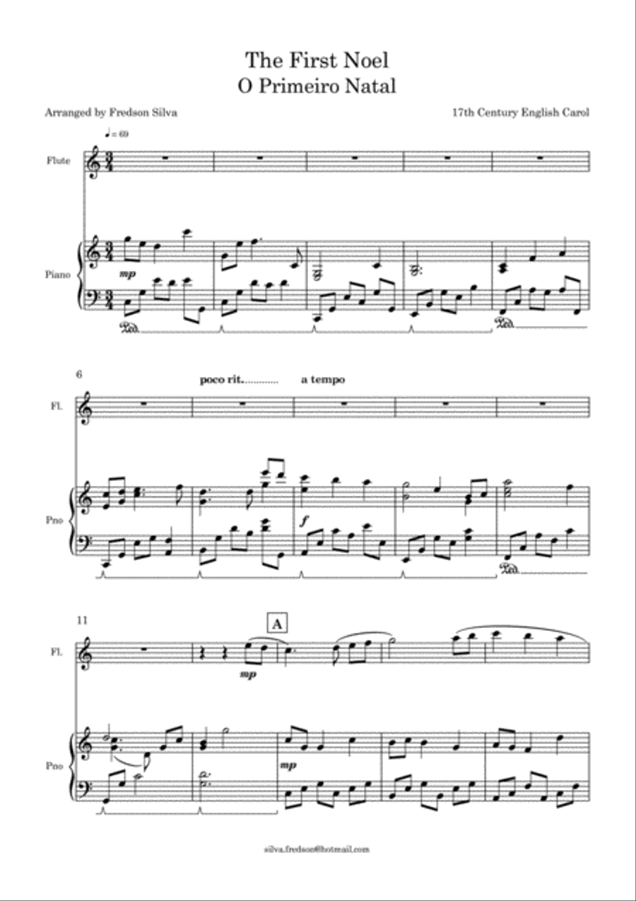 The First Noel (O Primeiro Natal) - Piano and Flute Woodwind Ensemble scores gallery preview page 2