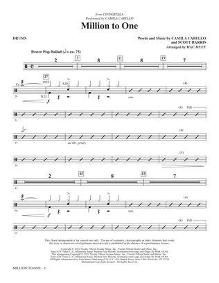Million To One (from the Amazon Original Movie Cinderella) (arr. Mac Huff) - Drums