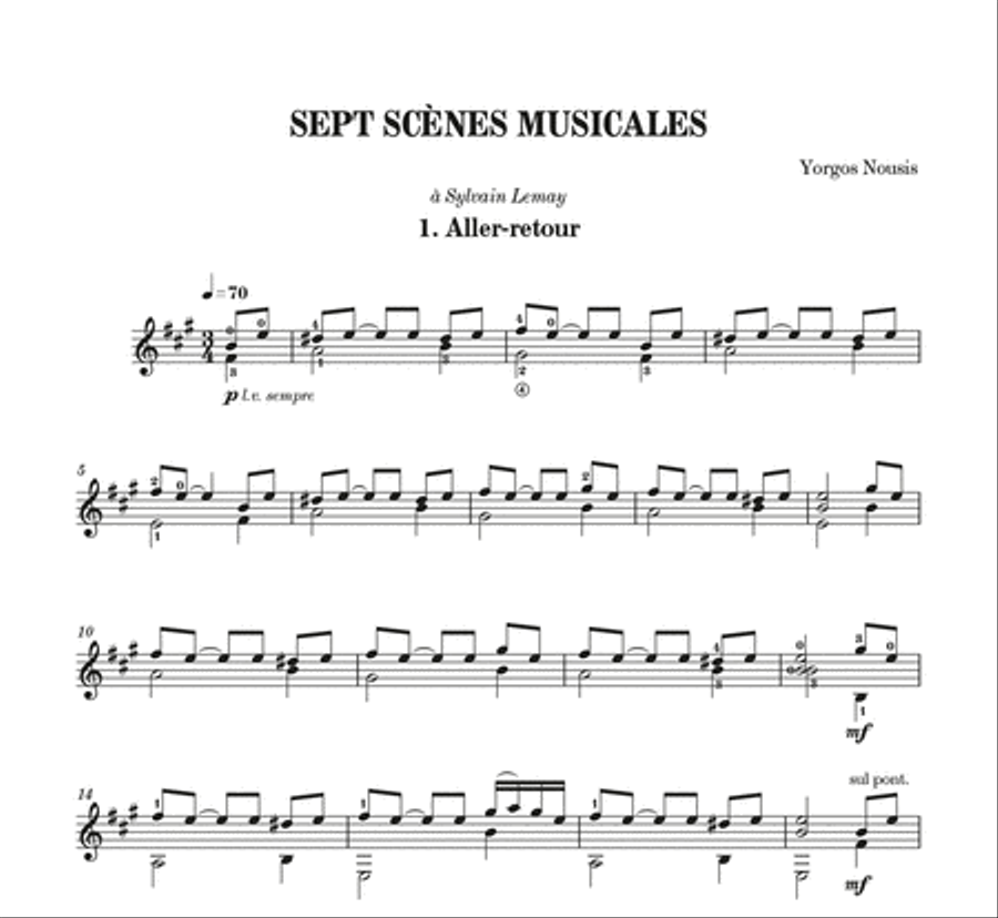 Sept scènes musicales Classical Guitar scores gallery preview page 2