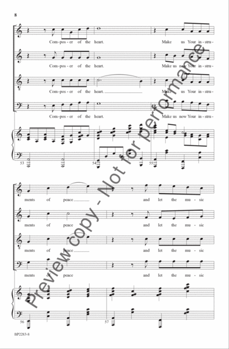 Wounded Alleluias 4-Part scores gallery preview page 9