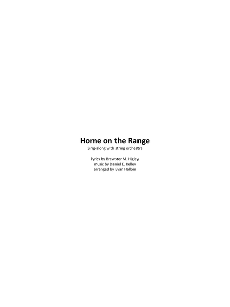 Home on the Range, for string orchestra (optional sing-along) image number null
