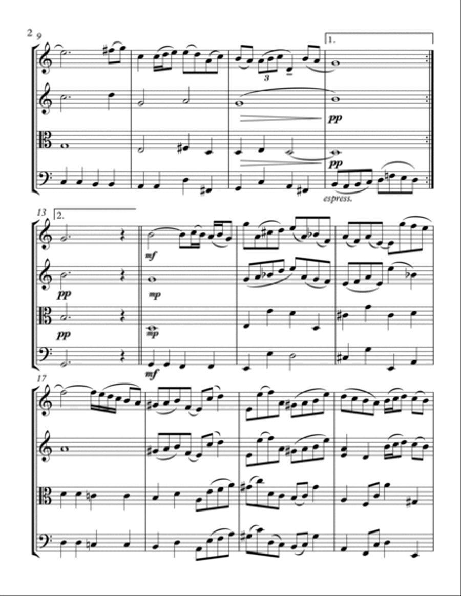 AIR ON A G STRING AIR ON A G STRING String Quartet scores gallery preview page 2