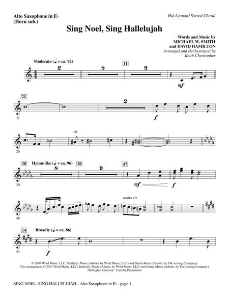 Sing Noel, Sing Hallelujah - Alto Sax (sub. Horn)