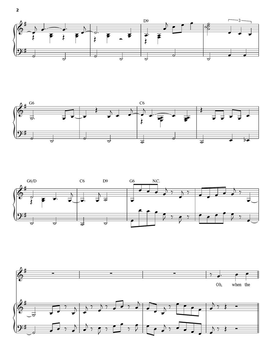 When The Saints Go Marching In Piano, Vocal scores gallery preview page 2