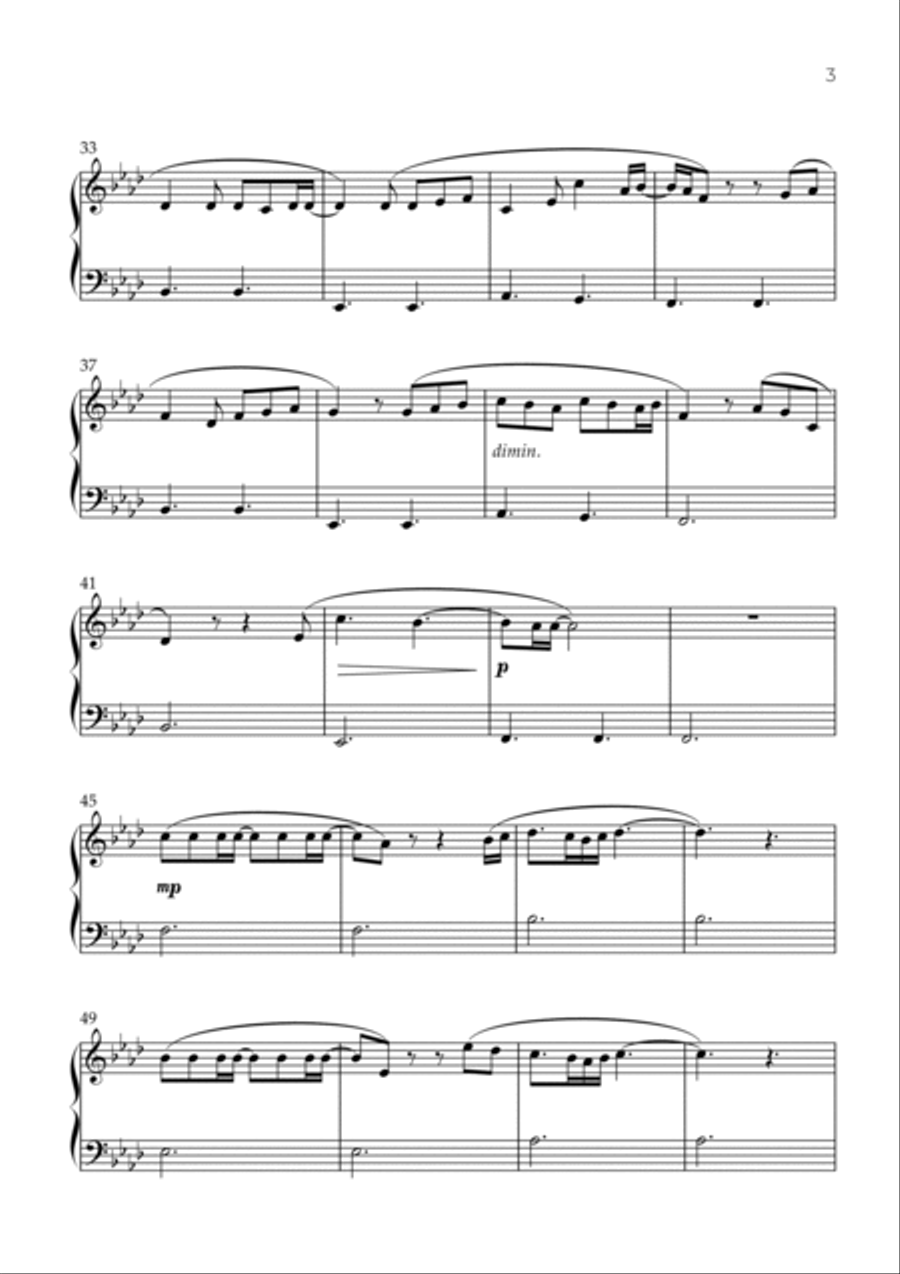 Glimpse Of Us Easy Piano scores gallery preview page 3