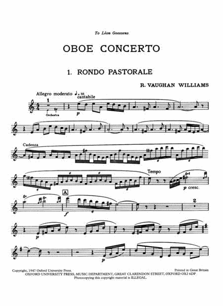 Concerto For Oboe And String Orchestra