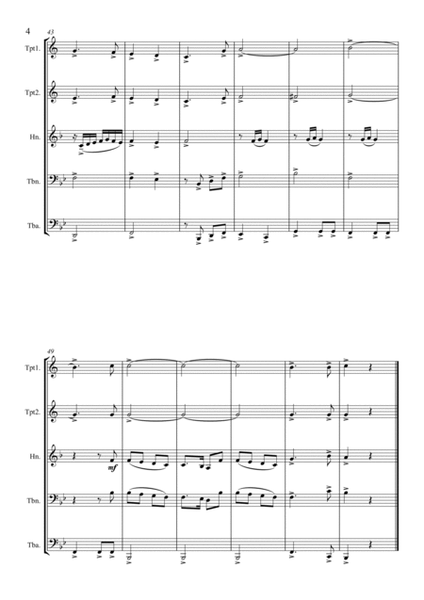 Joy to the World - Brass Quintet ( Key of Bb Major ) image number null