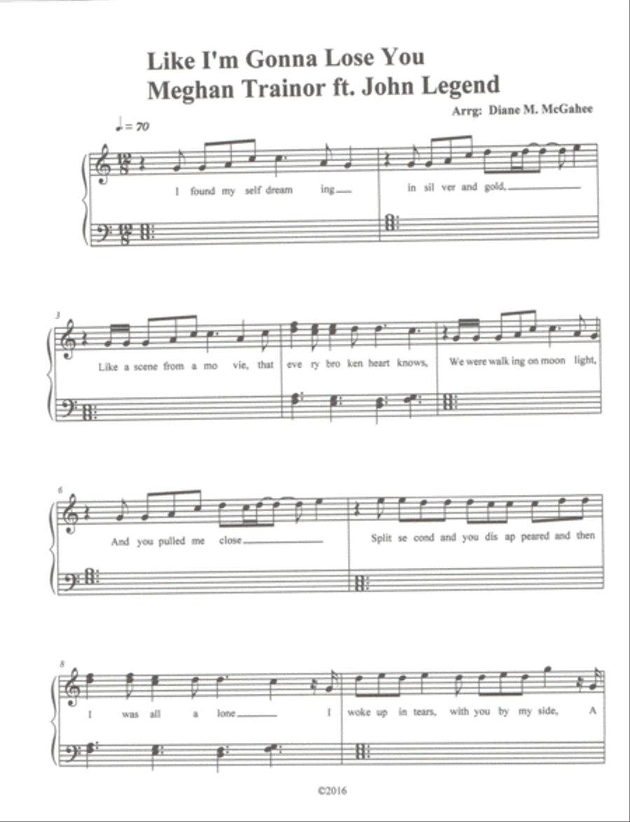 Like I'm Gonna Lose You Like I'm Gonna Lose You Small Ensemble scores gallery preview page 1